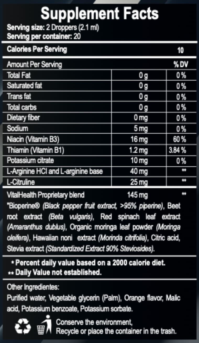 suplemento con L-arginina y citrulina, mejorar la circulación naturalmente, rendimiento físico y energía, betabel y moringa para la vitalidad, vitamina B3 para la salud cardiovascular, suplemento pre-entreno natural
