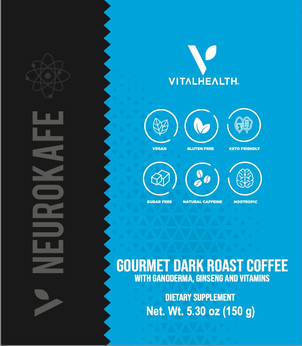 V-Neurokafe café funcional con ganoderma, ginseng, probióticos y vitaminas – keto, vegano, sin azúcar