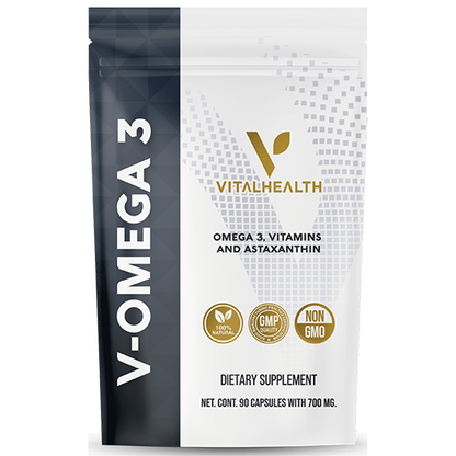 V‑Omega 3 aceite de pescado salvaje con omega‑3 EPA y DHA y vitamina D3 – salud integral