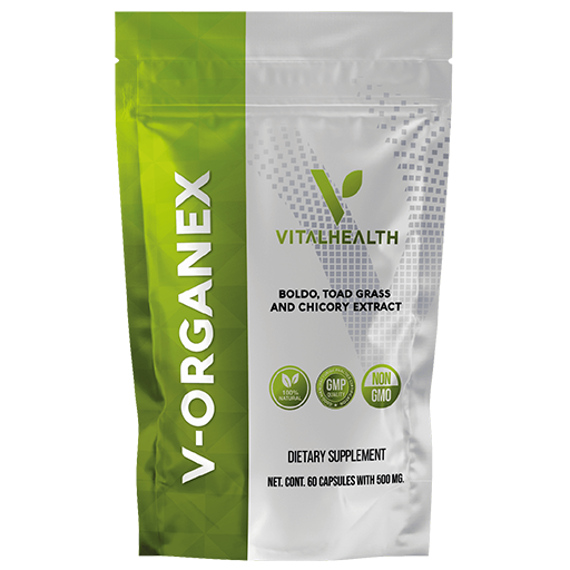 V-Organex detox hepático natural con boldo, milk thistle, achicoria y hierba de sapo – suplemento hepático